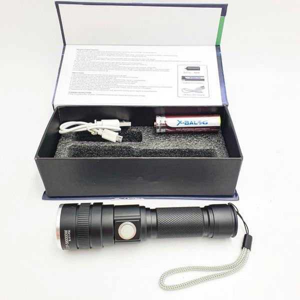 Ліхтарик акумуляторний POLICE ручний zoom 3 режими роботи з/в microUSB Чорний 6988 BL 611 фото