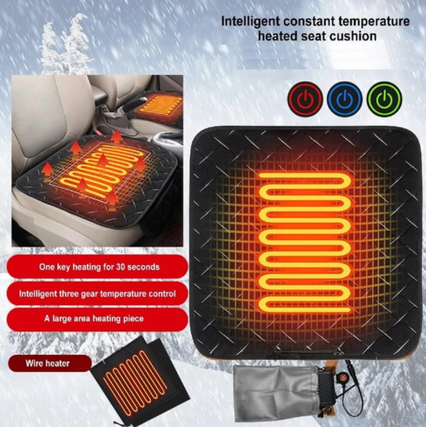 Нагрівальний килимок USB 45x45 см Domotec, килимок з підігрівом для крісла, стільця та ніг, 3 режими температури, живлення від USB, портативний для дому та в дорогу KOVRIK 9584 фото