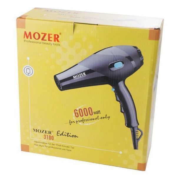 Професійний фен Mozer MZ-3100 6000 Вт з насадкою-концентратором, 3 температури, 2 швидкості, холодне повітря, захист від перегріву, для домашнього та салонного використання MZ 3100 @2 фото