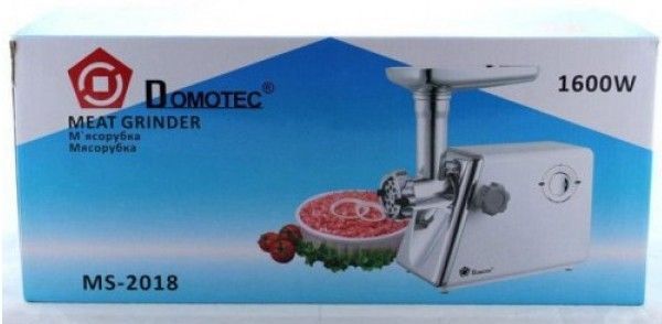 М'ясорубка електрична Domotec MS-2018 / 4333 1600W Біла MS 2018 4333 фото