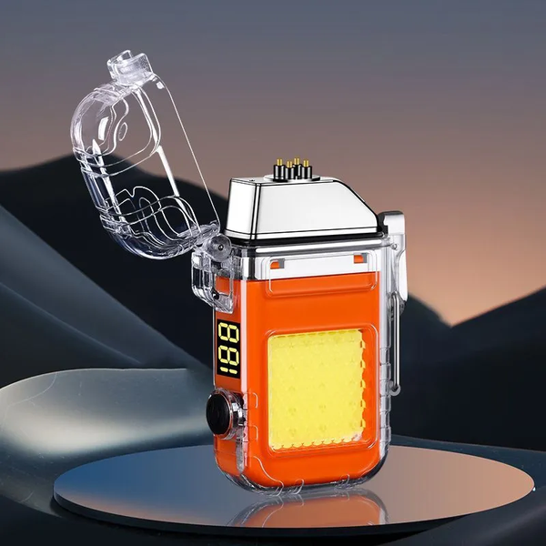 Електроімпульсна запальничка Lighter дугова USB запальничка з ліхтариком 9033 ZA 209 фото