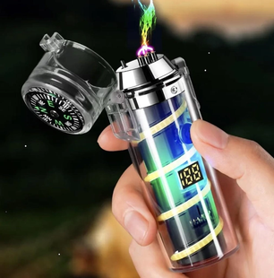 Електроімпульсна дугова запальничка ARC Lighter usb запальничка з ліхтариком та компасом водонепроникна 9032 ZA 229 фото