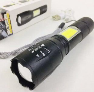Ліхтарик ручний тактичний Bailong Police T6 COB, USB Black 5385 BL 29 T6 фото