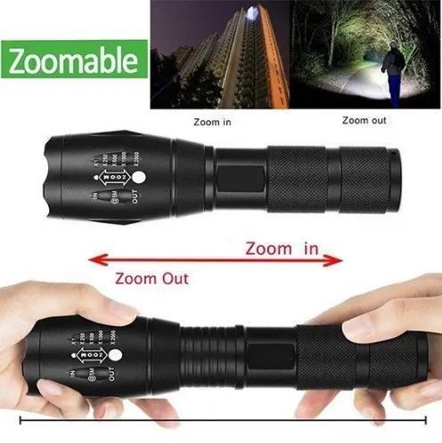 Тактичний ручний ліхтар X-Balog BL-1831-T6, потужний XML CREE T6, 5 режимів, оптичний зум, Li-ion 6800 мА&middot;год, захист від пилу, вологи та ударів, для туризму, велосипеда та активного відпочинку 358292373 фото