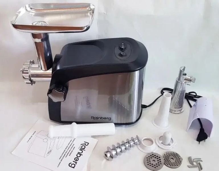 Електром'ясорубка із соковижималкою Rainberg RB 672 3000Вт Електрична м'ясорубка з насадками для ковбаси RB 672 фото