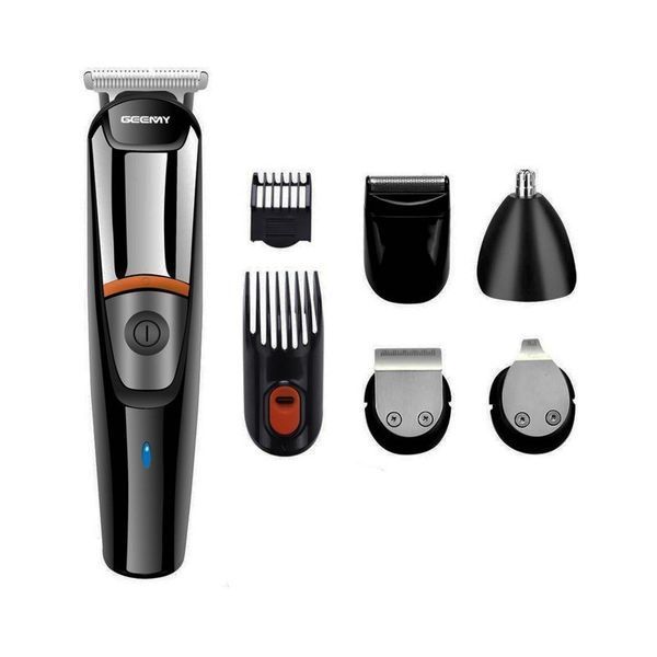 Бритва чоловіча Geemy 6in1 Black тример для бороди і тіла, машинка для гоління з насадками 7119 GM 853 фото