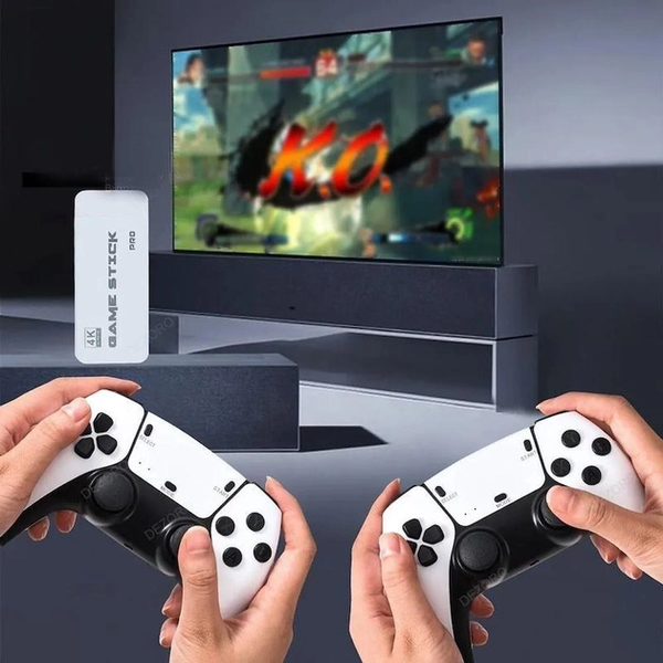 Игровая консоль M15 Plus 64Gb 20000 игр Pro 4K Game Stick 3D HD стик приставка с двумя беспроводными джойстиками 9217 M 15 фото